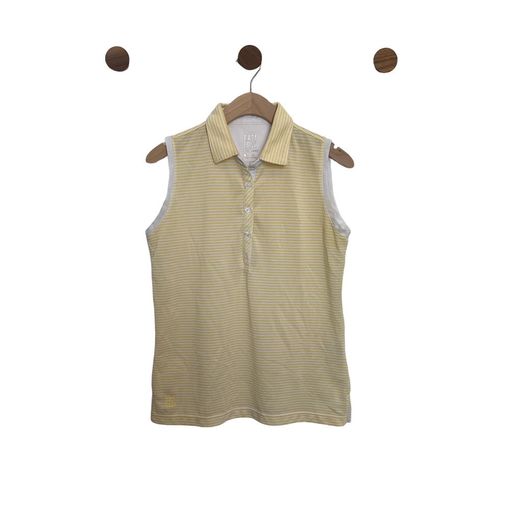 Kate Lord Performance Golf Athletic Shirt Tank Striped Yellow